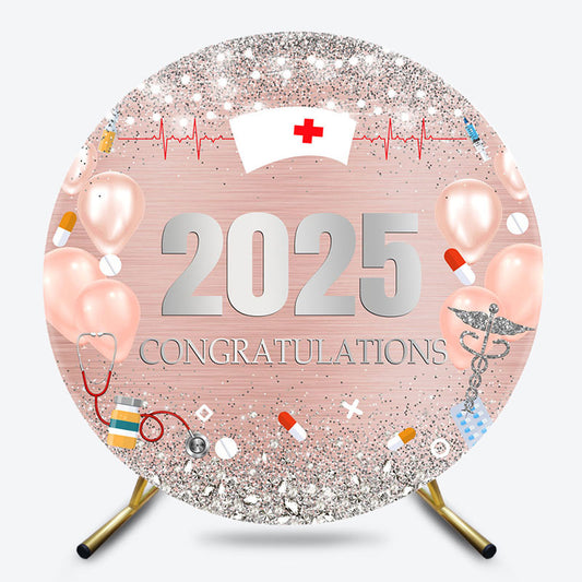 Diamond Balloon 2025 Round Nurses Graduation Backdrop