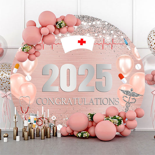 Diamond Balloon 2025 Round Nurses Graduation Backdrop