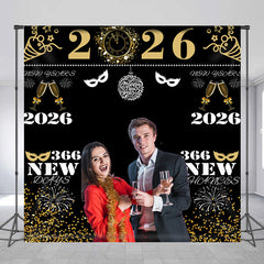 Custom Photo Mask Spark 2026 Happy New Year Backdrop