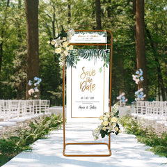 Lofaris 2X5FT Gold Metal Wedding Arch Frame Stand Holder