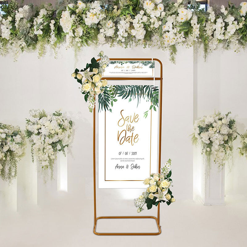 Lofaris 2X5FT Gold Metal Wedding Arch Frame Stand Holder