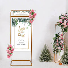 Lofaris 2X5FT Gold Metal Wedding Arch Frame Stand Holder