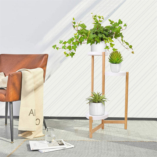 Lofaris 3 Tier Gold Tall Corner Plant Stand Holder Outdoor