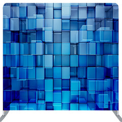 Lofaris 3D Blue Blocks Fabric Backdrop Cover For Party Decor