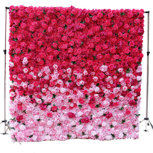 Lofaris 3D Gradient Red Pink Flower Wall Wedding Party Decor