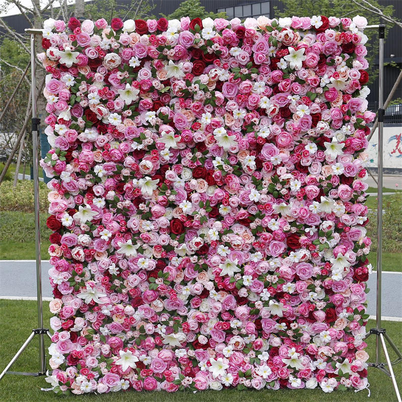 Lofaris 3D Pink White Faux Flower Wall Wedding Party Decor