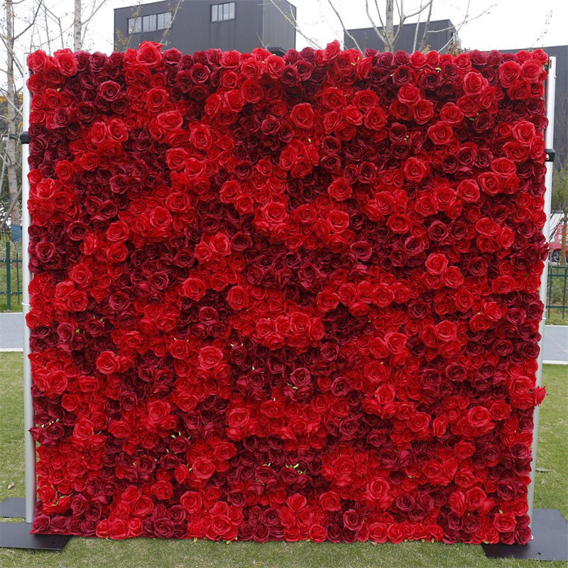 Lofaris 3D Red Rose Artificial Flower Wall Deocr For Wedding