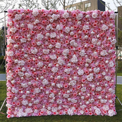 Lofaris 3D White Pink Rose Artificial Flower Wall Wedding Decor
