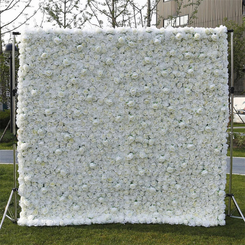 Lofaris 3D White Rose Artificial Flower Wall Decor For Wedding
