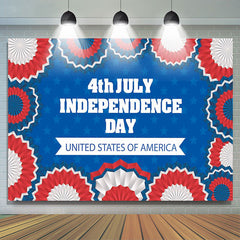 Lofaris 4th July Paper Flower Blue Backdrop For Independence Day