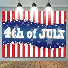 Lofaris 4th July Red White Stripes Independence Day Backdrop