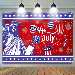 Lofaris 4th July Statue Of Liberty Red Independence Day Backdrop