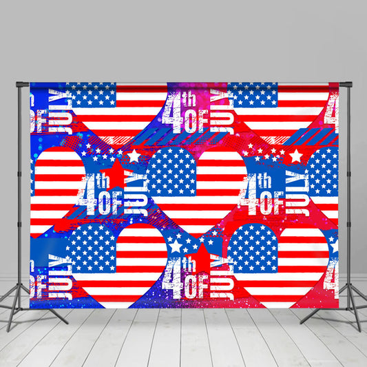 Lofaris 4th July Usa Flag Hearts Independence Day Backdrop