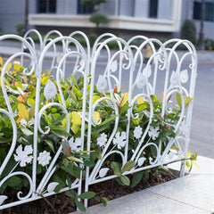 Lofaris 5 Pack Rust Proof Metal White Garden Fence For Decor