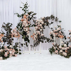 Lofaris 5 Pcs White Metal Flower Dispaly Wedding Arch Decor