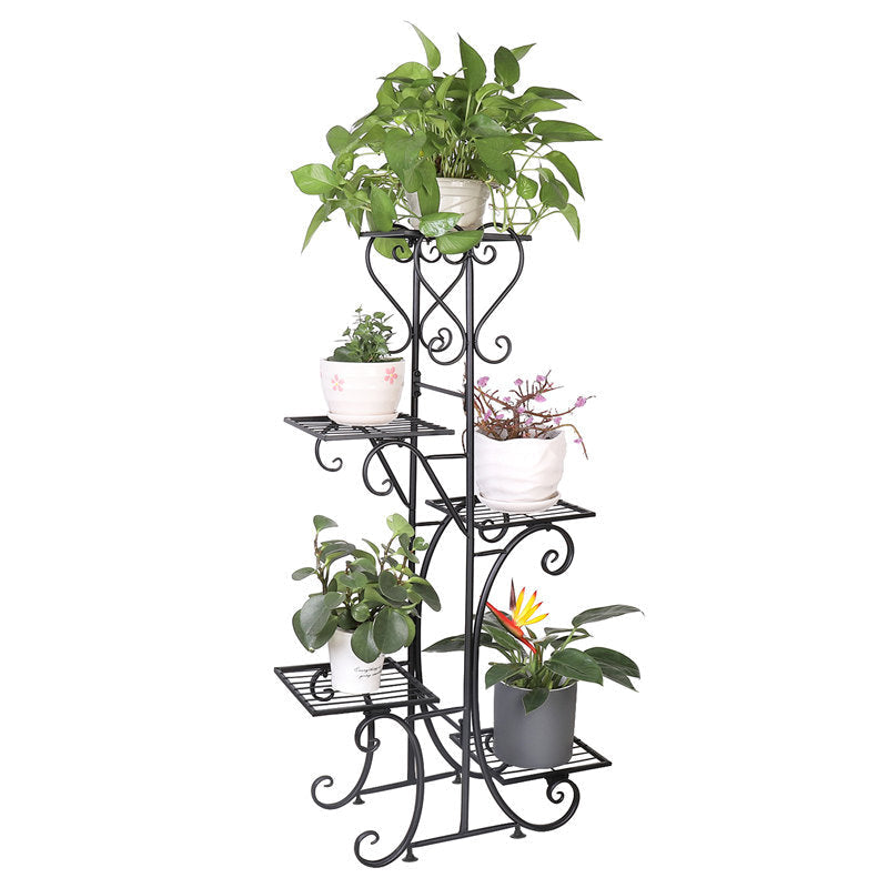 Lofaris 5 Tier Garden Metal Flower Plant Pots Display Stand