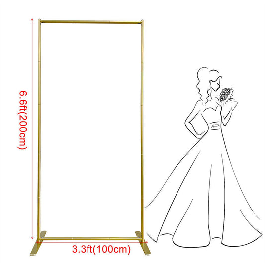 Lofaris 6.6X3.3FT Gold Square Wedding Arch Backdrop Stand