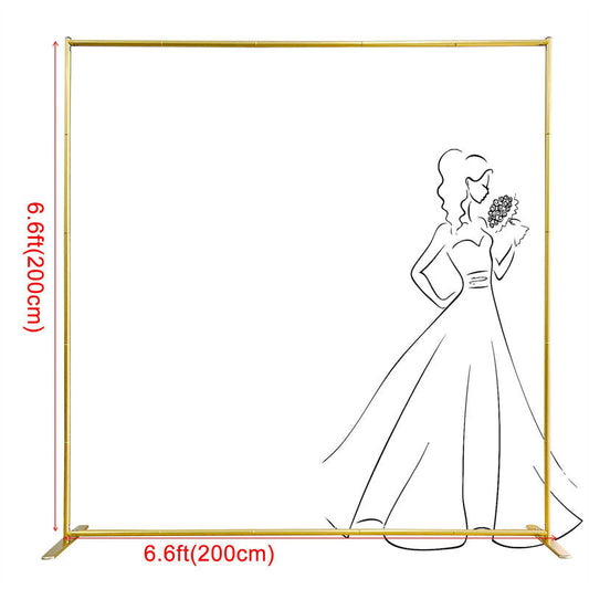 Lofaris 6.6X6.6FT Gold Aluminum Wedding Arch Backdrop Stand