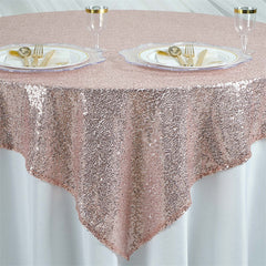 Lofaris 60X60 Inch Duchess Sequin Square Table Overlay