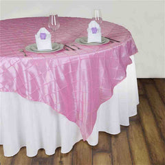 Lofaris 60X60 Inch Taffeta Pintuck Square Table Overlay