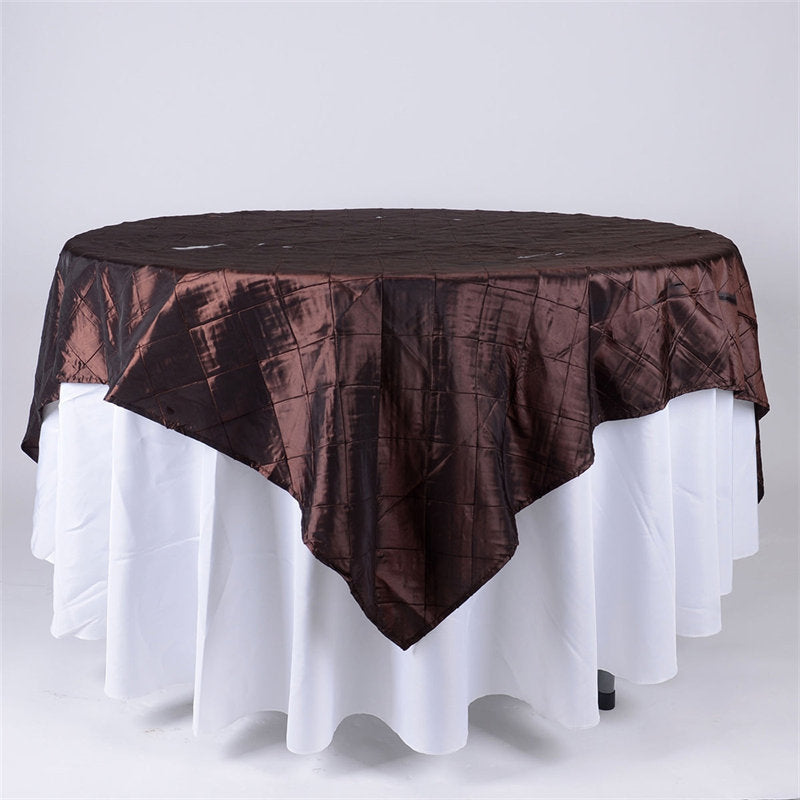 Lofaris 60X60 Inch Taffeta Pintuck Square Table Overlay