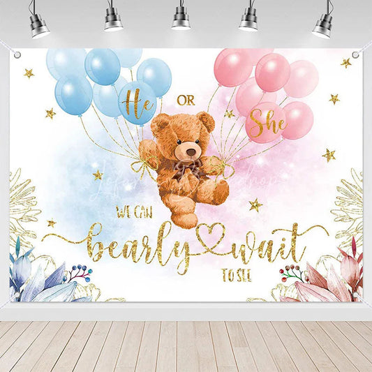 (7 Day Delivery) Lofaris Bearly Wait Baby Shower Party Backdrop