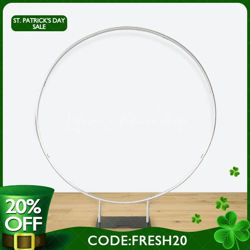 Lofaris (7 Day Delivery) Silver Round Heavy Duty Wedding Party Backdrop Stand