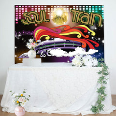 Lofaris 70s Soul Train Theme Neon Sign Birthday Party Backdrop