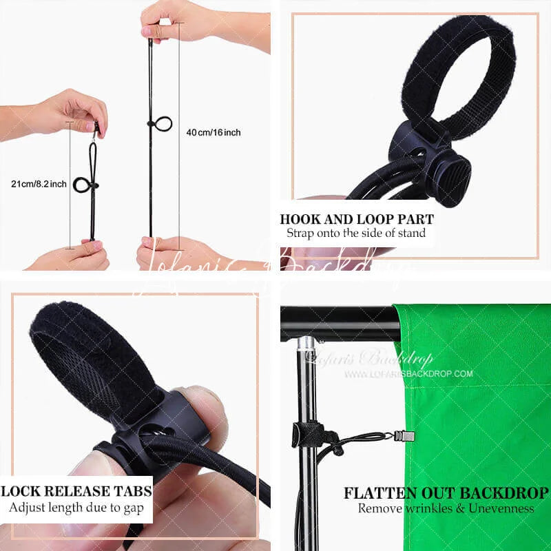 Lofaris 8 Pack | 8’â€?Backdrop Clips Holder With Elastic Band For Photo