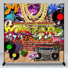 Lofaris 90s Retro Graffiti Custom Birthday Backdrop