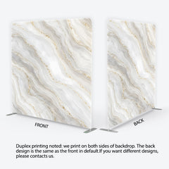 Lofaris Elegant White Grey Gold Marble Abstract Square Double-Sided Backdrop, Shimmering Glitter Design for Photography