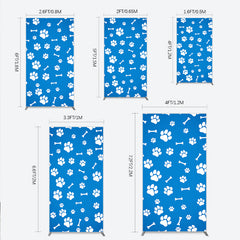 Lofaris Blue White Paw Print and Bone Pattern Rectangle Arch Backdrop, Cute Pet Dog Theme Party Decoration