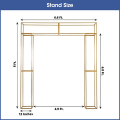 Lofaris Gold Metal Heavy Duty 3D Rectangular Stand,  Floral Balloon Frame Backdrop Stand, for Wedding Party Decor