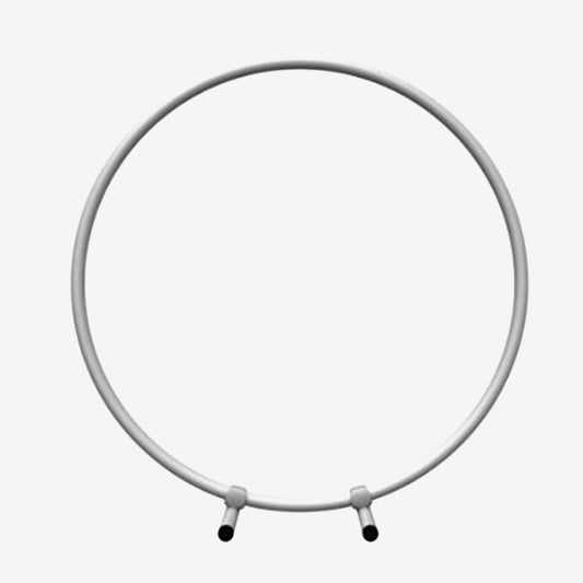 Lofaris Collapsible Tabletop Hoop Stand, Silver Round Arch Frame , Stand for Party Decor