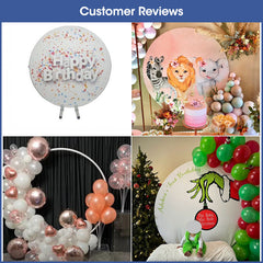 Lofaris Collapsible Tabletop Hoop Stand, Silver Round Arch Frame , Stand for Party Decor