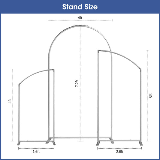 Lofaris Heavy Duty Chiara Arched Frame, 3 Piece Set Stands With Carrying Bag, for Party Wedding Event Decor