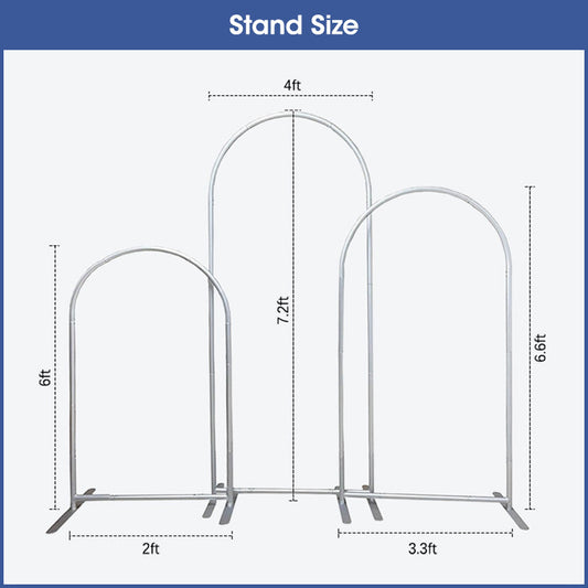 Pure White Set Of 3 Double Sided Party Arch Backdrop Kit