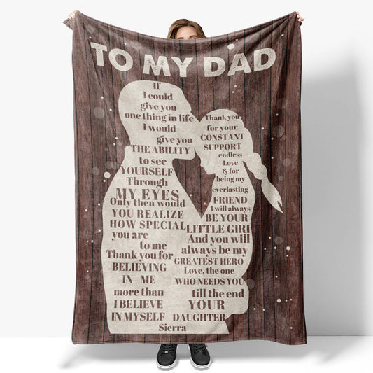 Personalized To My Dad Fathers Day Throw Blanket