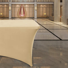 Lofaris Champange Fitted Spandex Rectangle Banquet Table Cover