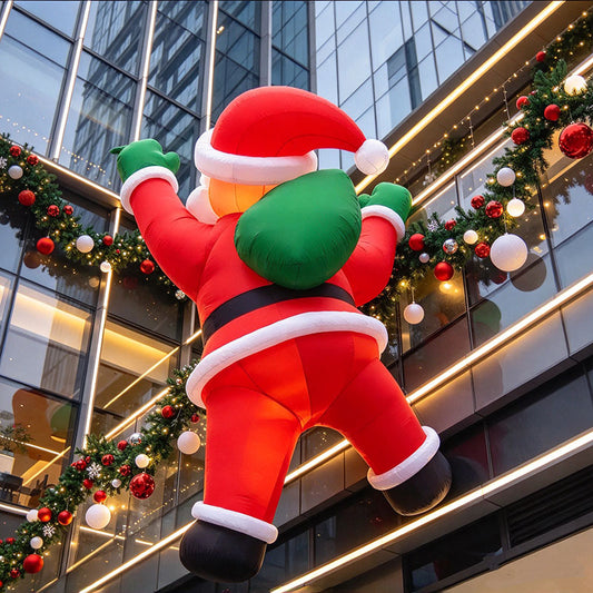 Lofaris Giant Christmas Inflatable Climbing Wall Santa Claus Streets Decor