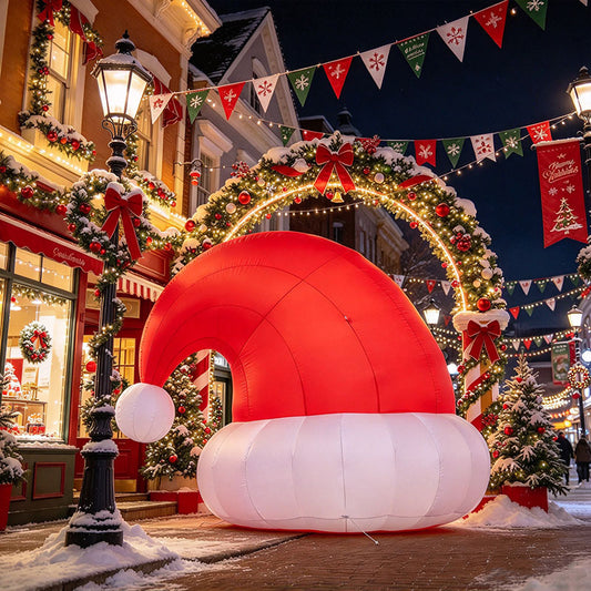 Lofaris Inflatable Santa Hat Christmas Decoration, Outdoor Heavy-Duty Holiday Display