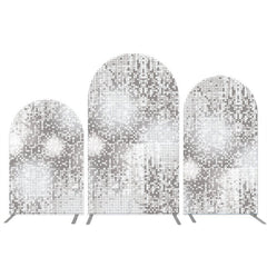 Silver Sequin Sparkling Party Arch Backdrop Kit