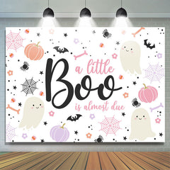Lofaris A Little Boo Is Almost Due Pink Baby Shower Backdrop