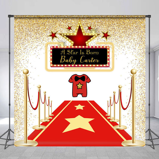 Lofaris A Star Is Born Red Carpet Custom Baby Shower Backdrop
