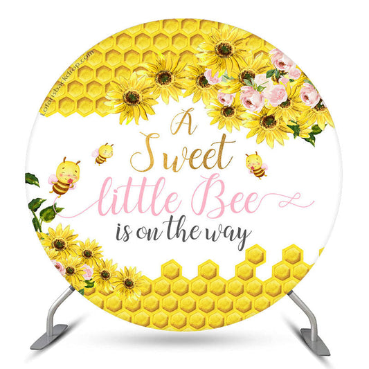 Lofaris A Sweet Bee Is On The Way Round Baby Shower Backdrop