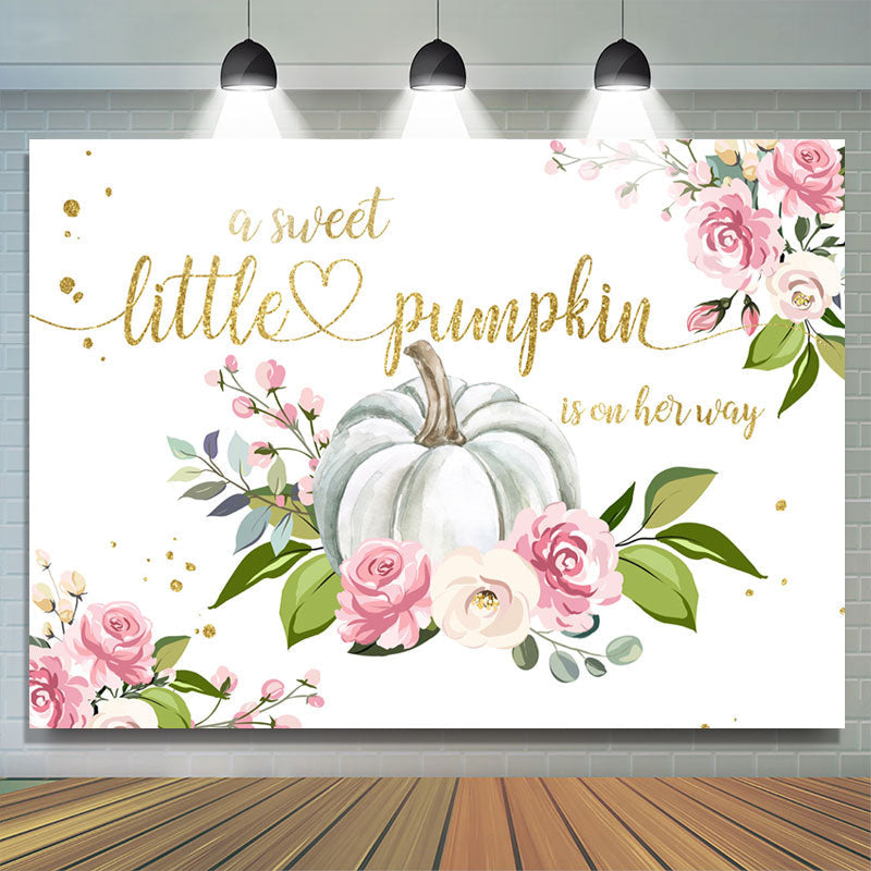 Lofaris A Sweet Pumpkin On Her Way Baby Shower Backdrop