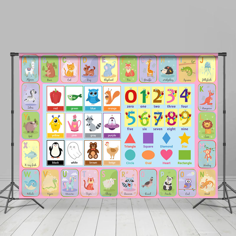 Abc Rentals Backdrop ABC Alphabet Cute Animal Kids Educational Backdrop - Lofaris