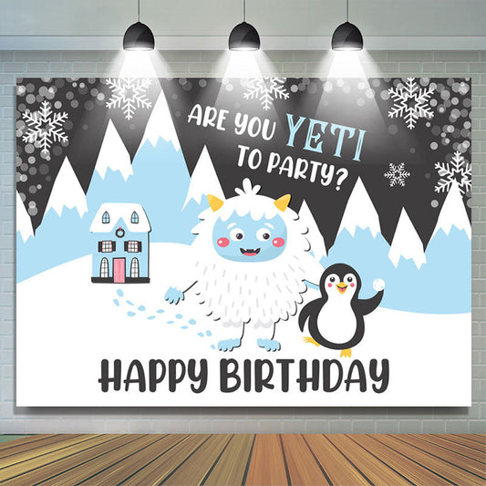 Lofaris Abominable Snowman Winter Yeti Birthday Party Backdrop
