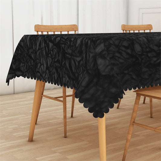 Lofaris Abstract Black Wrinkle Pattern Rectangle Tablecloth
