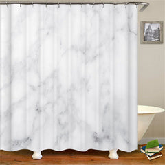 Lofaris Abstract Grey Texture White Bathroom Decor Curtain
